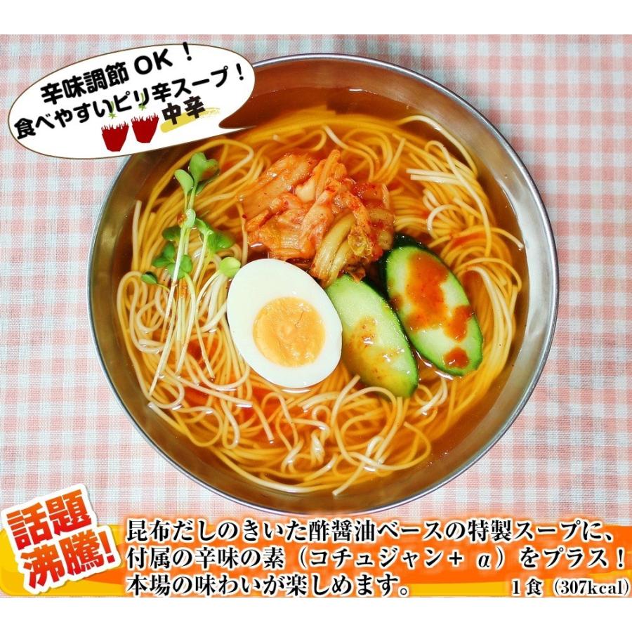 韓国冷麺　セット 6人前　お取り寄せ　ピリ辛　特製コチュジャン付　辛味調節　カロリー控えめ　307kcal　ノンフライ熟成麺　保存食お試しグルメ