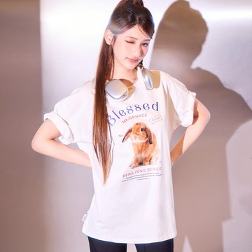 【MAJOR MADE】垂耳兔兔立體印花短T