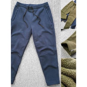 池袋柜售 380g搖粒絨衛褲 男士冬季休閑松緊腰彈力修身小腳保暖褲