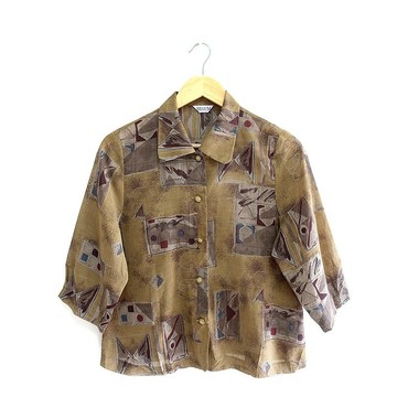 │Slowly│ 文藝塗鴉-古著襯衫│vintage.復古.文藝.