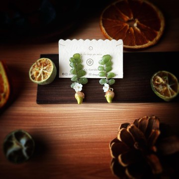 真實植物水果系列-青芒 耳環