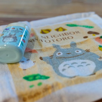 吉卜力 方巾附收納杯盒 龍貓蔬果 宮崎駿 龍貓 totoro 方巾 小毛巾 擦手巾 4973307484865 真愛日本