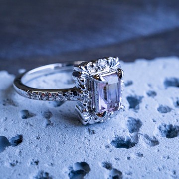 紫黃水晶 鋯石 925銀戒指 可選色 可刻字 【訂製生產】S-077