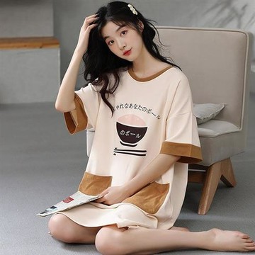 【韓國K.W.】韓國空運清新夏豔涼感莫代爾洋裝(居家服/家居服/睡衣/睡裙/涼感睡衣)AC-16601