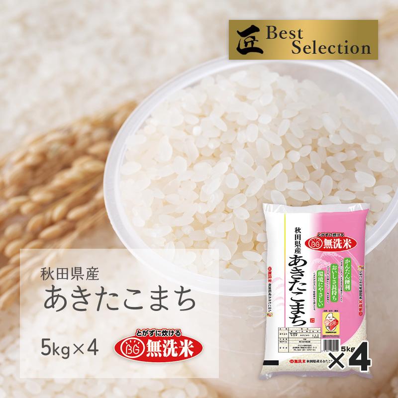 無洗米 あきたこまち 20kg(5kg×4袋) 秋田県産 令和5年産