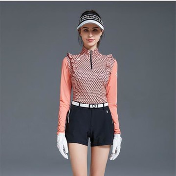 SG高爾夫女夏裝GOLF服裝女防曬長袖t恤冰絲速干印花球服套裝短褲