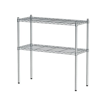 dayneeds 輕型 90x35x90cm 二層電鍍(鎖管)波浪收納鐵架