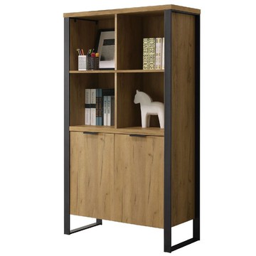 【FA805-2】雅博德3尺黃金橡木色雙門開放書櫃