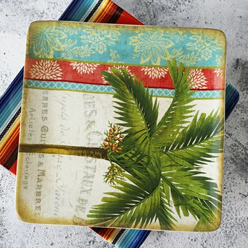 朗汀陶瓷四方盤 27cm家居裝飾水果蛋糕點心托盤美食料理大盤釉彩