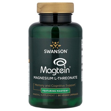 Swanson Vitamins, L-蘇糖酸鎂，90 粒全素膠囊