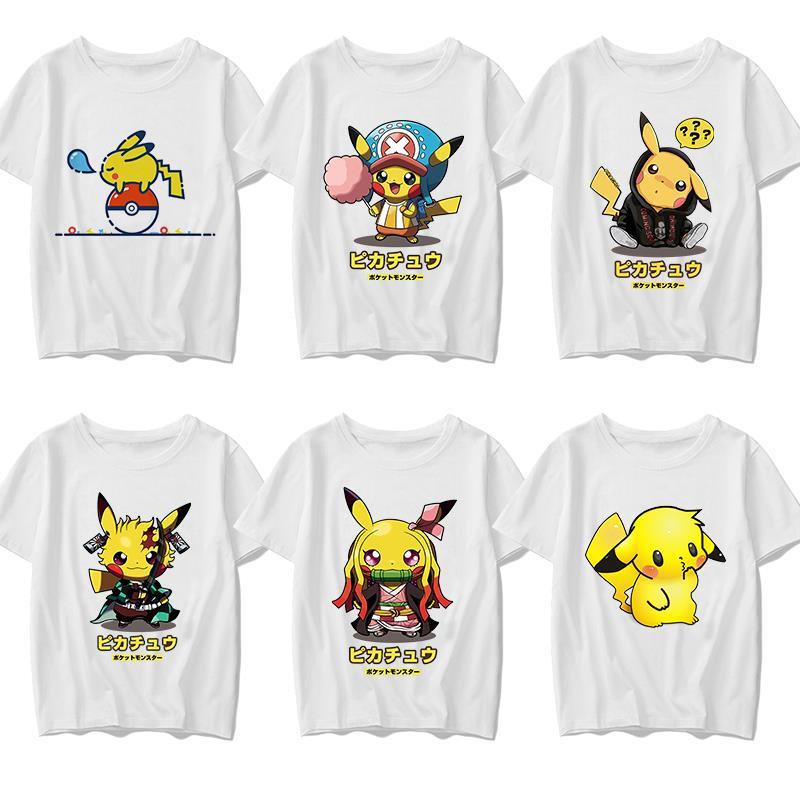 ピカチュウtシャツポケモンポケモンアニメゲームグッズ半袖男女服