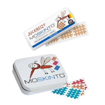 德國MOSKINTO 魔法格醫療用貼布 三色鐵盒款(42貼/盒 )-便攜款1盒(24貼/盒)(未滅菌)