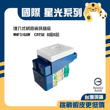 🚚蝦店隔日速達🔥Panasonic 國際 星光 網路資訊插座 網路 CAT5E 埋入式 3160 NRF3160W