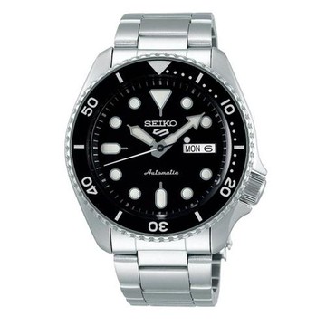 【SEIKO】精工 5 Sports系列 SRPD55K1 鋼錶帶 機械男錶 黑水鬼 4R36-07G0Q 黑 42.5mm