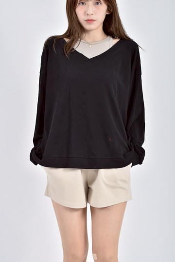 (F) 【Ruby私服】meihengya寬鬆黑色長袖上衣