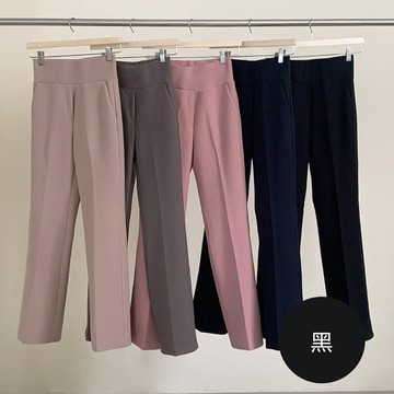 韓國女裝連線 - VETICA 韓製顯瘦修飾小腹收收直腿長褲-黑