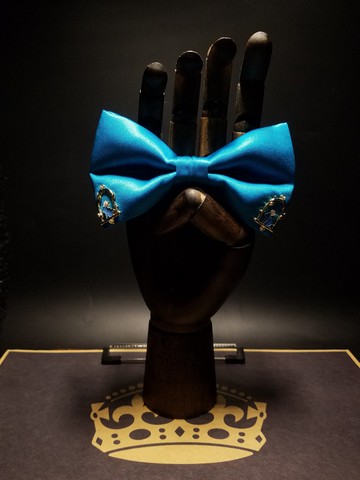 藍色真絲愛麗絲兔子領結復古風潮蝴蝶結