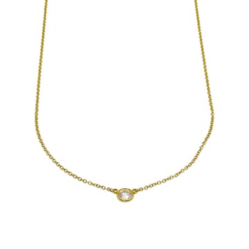 Tiffany & Co 蒂芙尼 18K 黃金 By The Yard 鑽石 項鍊 【二手名牌BRAND OFF】