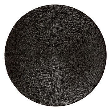 J-TABLE 圓形10吋陶瓷擺盤高腳盤 黑色  1個  直徑 25 cm x 高度 1.8 cm