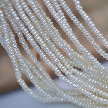 宏雲Hongyun-強光均勻小珍珠散珠 扁片 手工diy天然淡水珍珠項鍊鎖骨鏈半成品