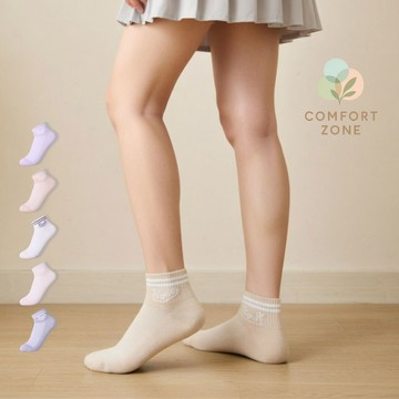 【舒適圈】襪口雙條學院風網眼短襪 4雙裝 / 不重複 21~25cm 女襪 短襪 襪子女 短襪女 女生襪子