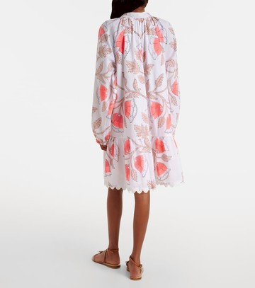 Juliet Dunn Printed scalloped cotton minidress