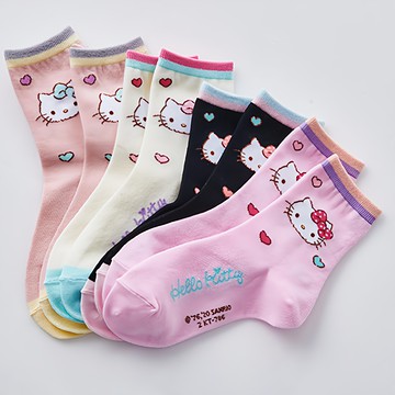 oneder 旺達 凱蒂童襪-大臉 柔軟舒適透氣  凱蒂 多色  19~21cm