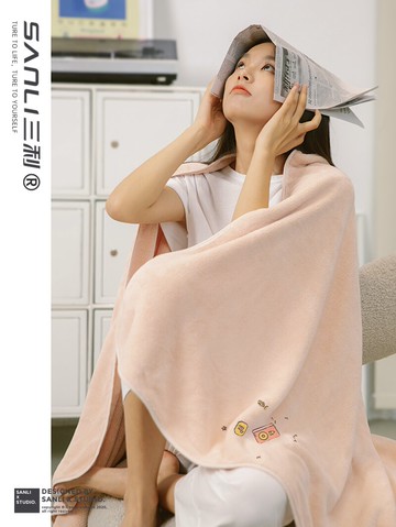 三利浴巾女夏薄款家用較純棉吸水速干可穿可裹男情侶款兒童大毛巾