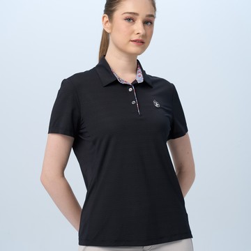 【WILDLAND荒野】女彈性銀纖維抗菌POLO衣黑色
