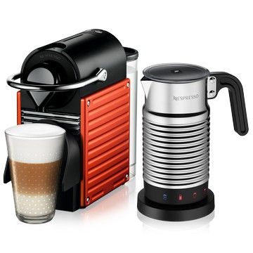 Nespresso PIXIE 膠囊咖啡機(紅)& AEROCCINO4奶泡機組合