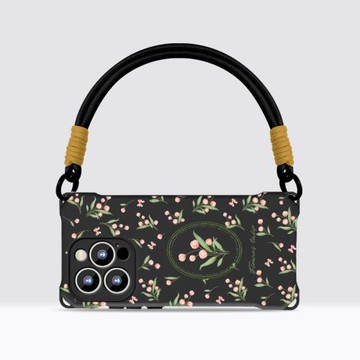 適用蘋果16promax手機殼斜挎背包式iphone16小清新郁金香15高級感腕帶掛繩14Pro情侶潮牌14promax黑色全包女