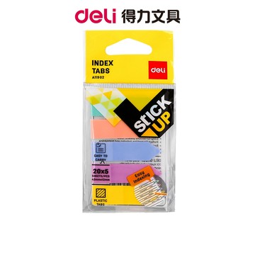 【Deli得力】馬卡龍可再貼指示標籤45x15mm-5色x30張/隨機出貨(EA11902)｜標籤貼 便利貼 索引貼