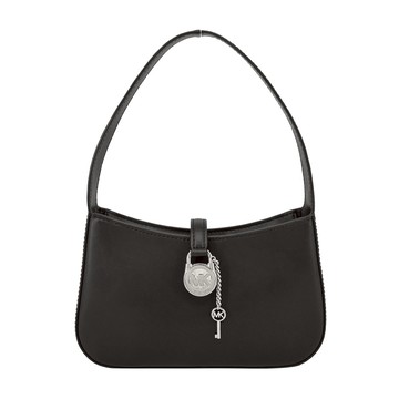 MICHAEL KORS LYRA 平滑皮革鎖頭手提/肩背包-小/黑