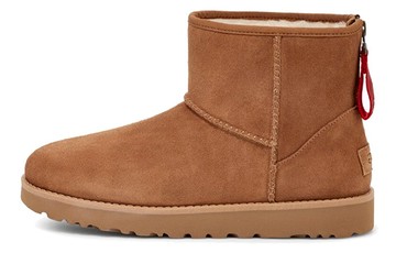 WMNS UGG CLASSIC MINI LOGO ZIP CHESTNUT