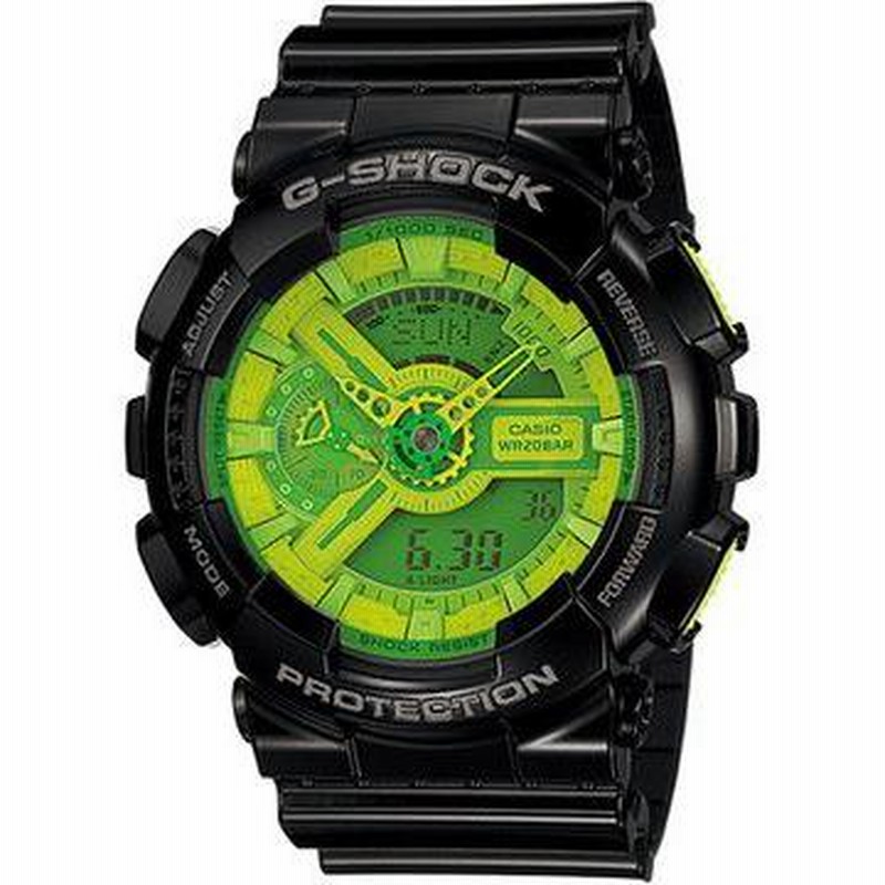 G-SHOCK Gショック CASIO カシオ Hyper Colorsハイパーカラーズ メンズ 腕時計 時計 ブラック×グリーン GA-110B-1A3JF  国内正規品 BIG CASE | LINEブランドカタログ