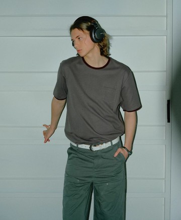 日系復古 重磅極簡撞色短袖T恤