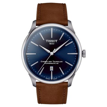 TISSOT 天梭 杜魯爾系列 經典機械腕錶 男錶 42mm  深藍色