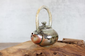 【送禮好物】180ml 柴燒重落灰 提樑茶壺 名家葉敏祥手作精品