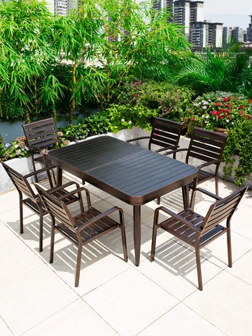 梵派戶外桌椅防水防曬鋁合金簡約休閑室外露天鐵藝鑄鋁庭院桌椅