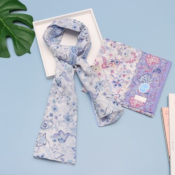 京都抗UV圍巾-TOIRO-花蕊(藍)