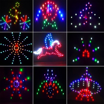 大型夜光風箏孔雀禮花蜘蛛蝴蝶1.5平2平3平王侉子傘布碳素竿LED