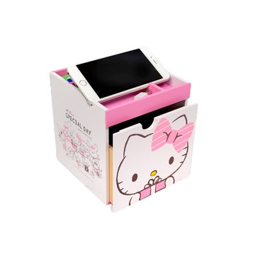 Hello Kitty 凱蒂貓 多功能手機架收納單抽盒 置物盒 桌上收納 文具收納(正版授權台灣製)