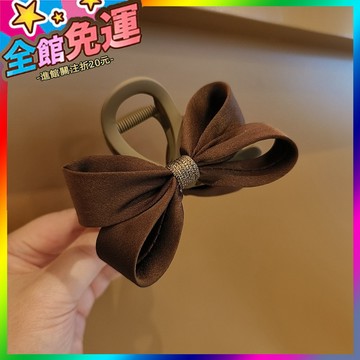 🌸台灣出貨🌸 中號抓夾佈藝蝴蝶結髮夾後腦勺頂夾半紮夾韓國新款鯊魚夾氣質 🥇滿額免運🥇X370-11-A
