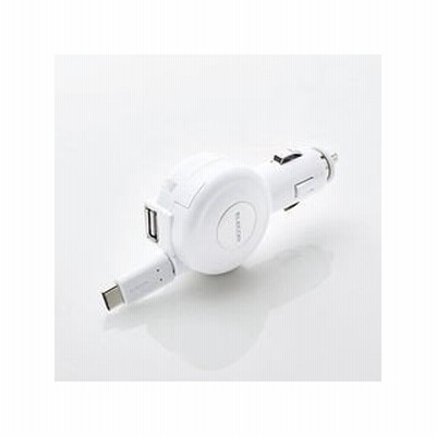 ELECOM/エレコム  シガーチャージャー/Type-C/リール/60cm/3A/ホワイト MPA-CCC04WH