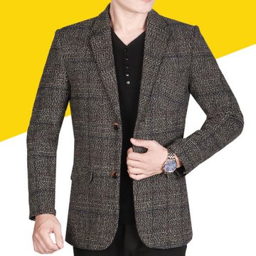 中年男士西裝中老年人西服春秋薄款休閑外套男爸爸裝30/40/50歲