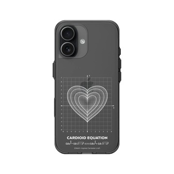 iPhone 17 Clear (相機按鈕) 酷墨灰 - Valentine's Day Collection - 愛的方程式：同心愛（白）