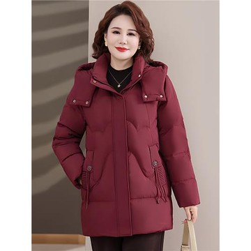 梵薇蘭媽媽羽絨服女2025新款中老年人寬松加厚保暖白鴨絨女士外套