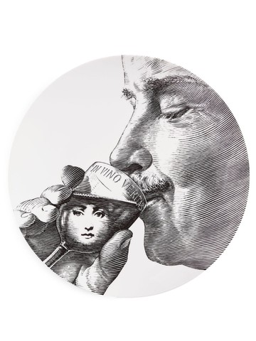 Fornasetti - Variazioni n.256 wall plate - unisex - Porcelain - One Size - Black