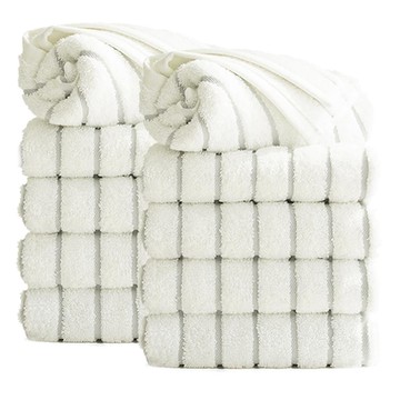 TOWEL TOKTOK Chic Line 條紋先染毛巾 190g 精梳棉  10個  灰色