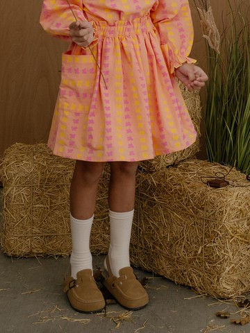 Butterfly Clover Cotton Frill Skirt [Orange]